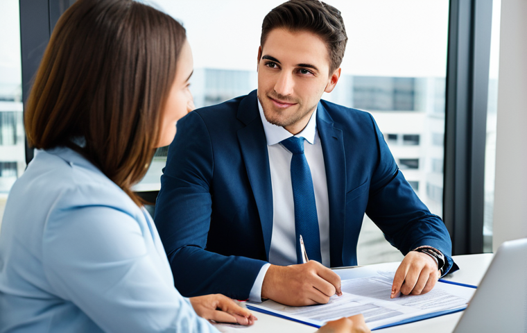 Financial Advisor Meeting**

"A professional financial advisor in a modern office setting, meeting with a young couple, discussing investment strategies and financial planning, fully clothed, appropriate attire, safe for work, perfect anatomy, natural proportions, professional photography, high quality, family-friendly, financial documents on the table."

**