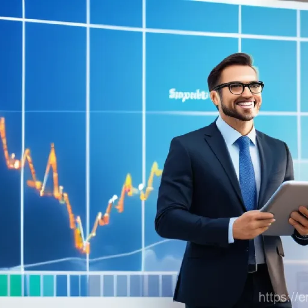 펀드투자상담사와 투자 성공 사례 연구 - **Prompt:** A professional financial advisor, with a warm and knowledgeable expression, stands confi...