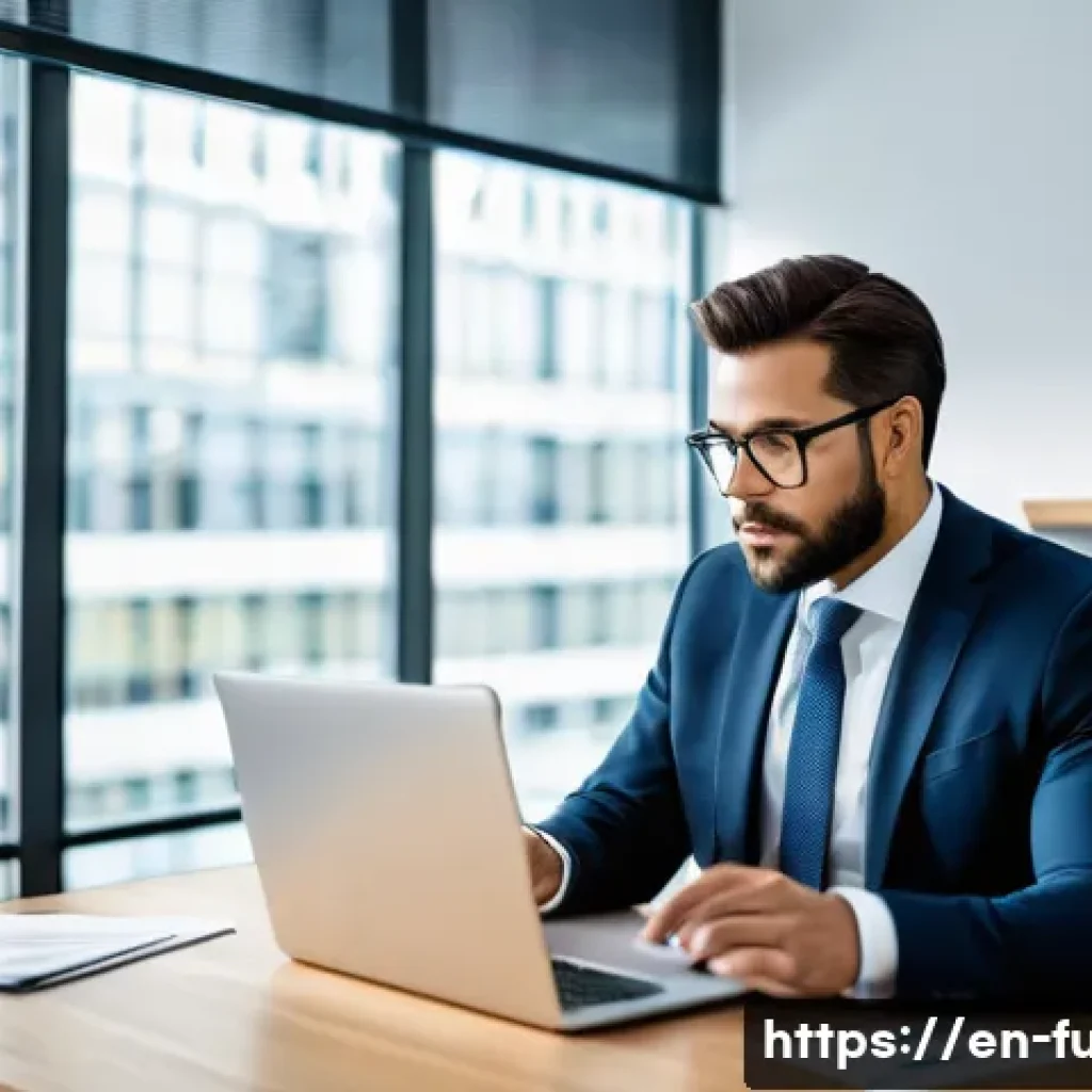 펀드투자상담사 자격증 유효기간 - A professional fund investment advisor in a modern office setting, dressed in a business suit, sitti...