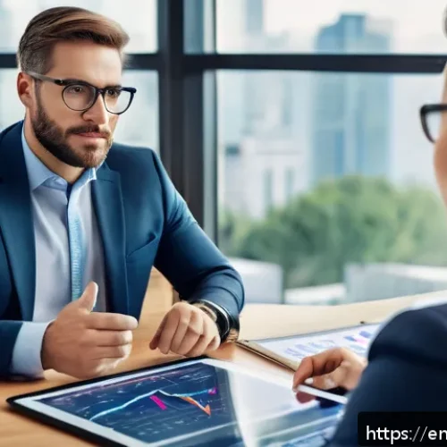 펀드투자상담사 직업의 장단점 - A professional financial advisor in a modern office setting, attentively listening to a diverse clie...