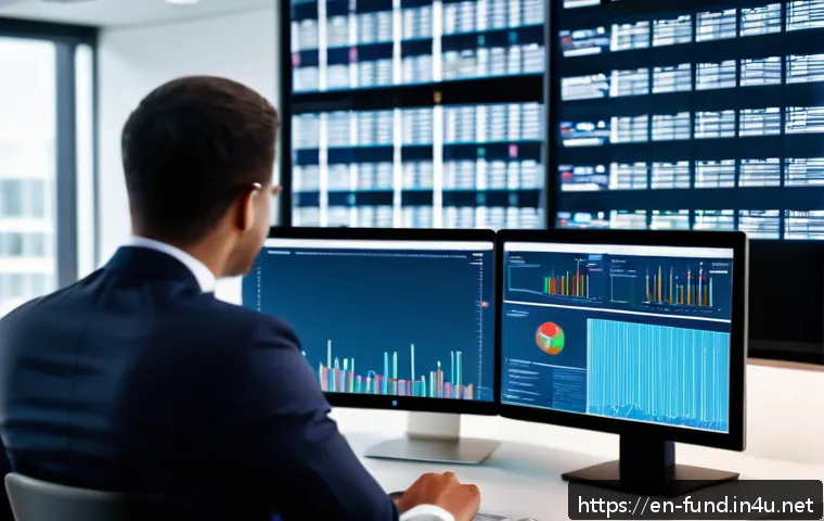 펀드투자상담사로 일하며 경험한 난관 - A modern financial advisor’s office scene showing a diverse team of professionals collaborating on r...